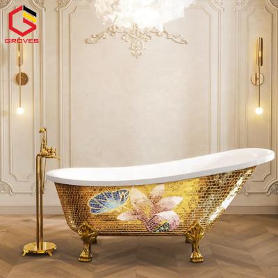 BỒN TẮM NGHỆ THUẬT G_BTN2013V – CHÂN RỒNG DÁT VÀNG CAO CẤP